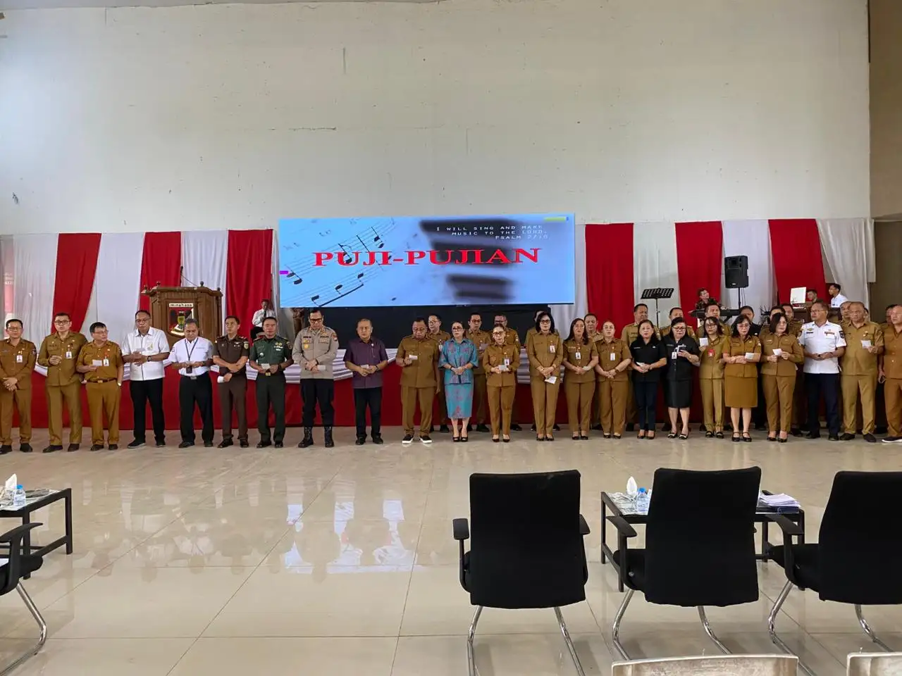 Kapolres Minahasa Hadiri Ibadah Oikumene Bersama Forkopimda di Wale Ne Tou Tondano